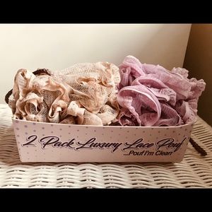 NWT 2-Pack Luxury Lace Poufs